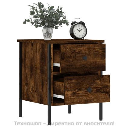 Нощни шкафчета 2 бр опушен дъб 40x42x50 см инженерно дърво
