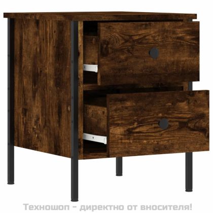 Нощни шкафчета 2 бр опушен дъб 40x42x50 см инженерно дърво