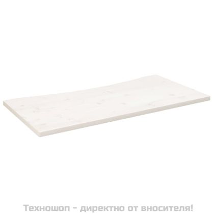 Плот за бюро, бял, 100x60x2,5 см, борово дърво масив
