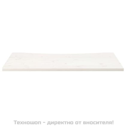 Плот за бюро, бял, 100x60x2,5 см, борово дърво масив