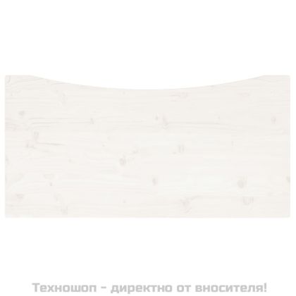 Плот за бюро, бял, 100x60x2,5 см, борово дърво масив