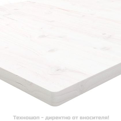 Плот за бюро, бял, 100x60x2,5 см, борово дърво масив