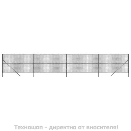 Плетена оградна мрежа, антрацит, 1,6x10 м