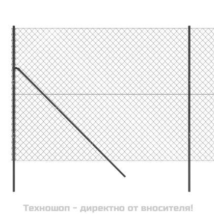 Плетена оградна мрежа, антрацит, 1,6x10 м