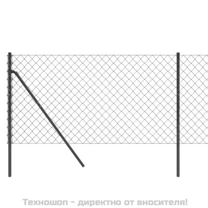 Плетена оградна мрежа, антрацит, 0,8x25 м