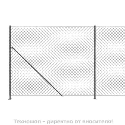 Плетена оградна мрежа с фланец, антрацит, 1,4x25 м