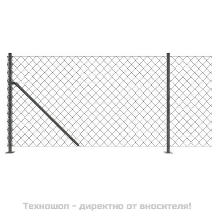 Плетена оградна мрежа с фланец, антрацит, 0,8x25 м