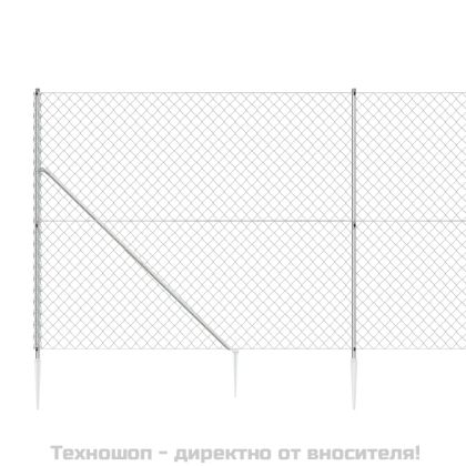 Плетена оградна мрежа с шипове, сребриста, 1,4x25 м