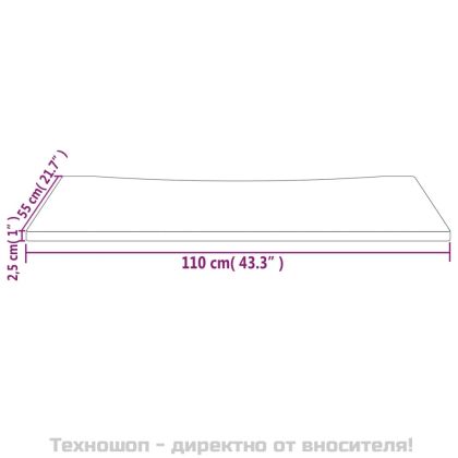 Плот за бюро, 110x55x2,5 см, борово дърво масив