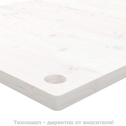 Плот за бюро, бял, 100x60x2,5 см, борово дърво масив