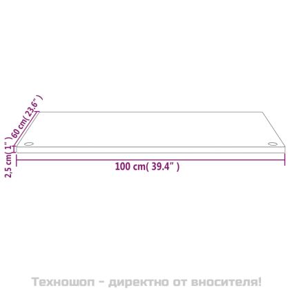 Плот за бюро, бял, 100x60x2,5 см, борово дърво масив