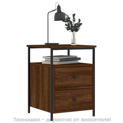 Нощни шкафчета 2 бр кафяв дъб 44x45x60 см инженерно дърво