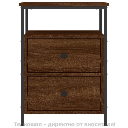 Нощни шкафчета 2 бр кафяв дъб 44x45x60 см инженерно дърво