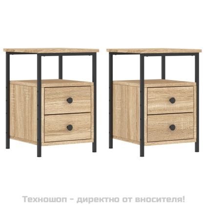 Нощни шкафчета 2 бр дъб сонома 34x35,5x50 см инженерно дърво