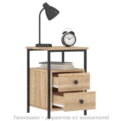 Нощни шкафчета 2 бр дъб сонома 34x35,5x50 см инженерно дърво
