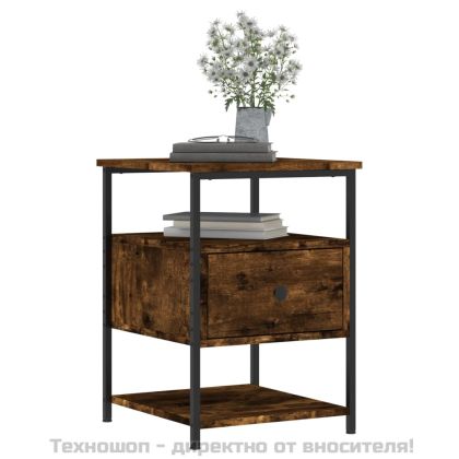 Нощни шкафчета 2 бр опушен дъб 40x42x56 см инженерно дърво