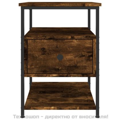 Нощни шкафчета 2 бр опушен дъб 40x42x56 см инженерно дърво