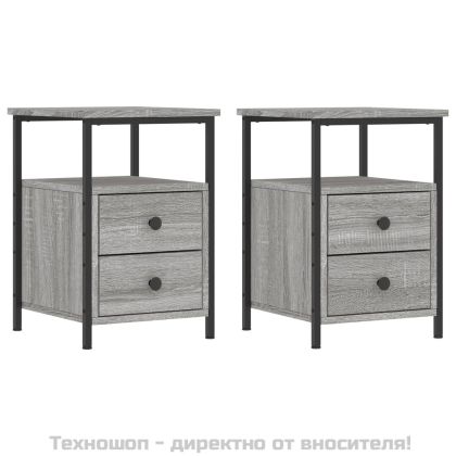 Нощни шкафчета 2 бр сив сонома 34x35,5x50 см инженерно дърво