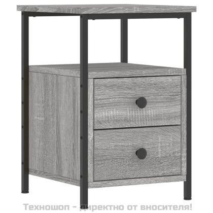 Нощни шкафчета 2 бр сив сонома 34x35,5x50 см инженерно дърво
