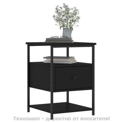 Нощни шкафчета 2 бр черни 40x42x56 см инженерно дърво