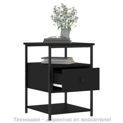 Нощни шкафчета 2 бр черни 40x42x56 см инженерно дърво