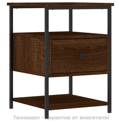 Нощни шкафчета 2 бр кафяв дъб 40x42x56 см инженерно дърво