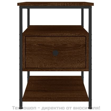 Нощни шкафчета 2 бр кафяв дъб 40x42x56 см инженерно дърво