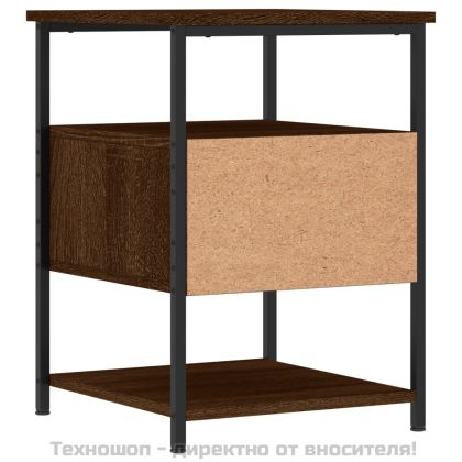 Нощни шкафчета 2 бр кафяв дъб 40x42x56 см инженерно дърво
