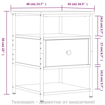 Нощни шкафчета 2 бр кафяв дъб 40x42x56 см инженерно дърво