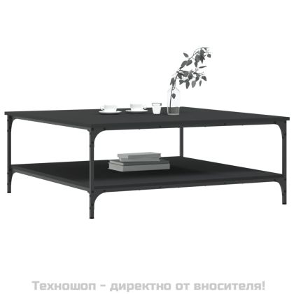 Кафе маса, черна, 100x100x40 см, инженерно дърво