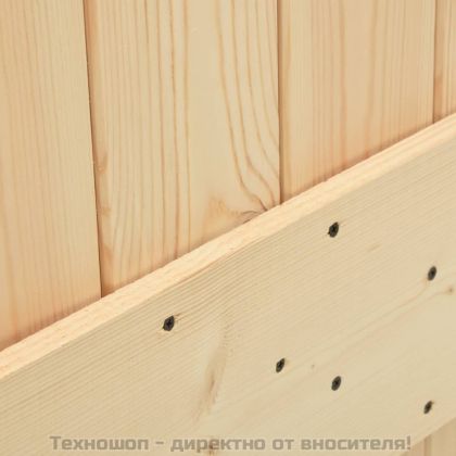 Плъзгаща врата с монтажни части, 85x210 см, борово дърво масив
