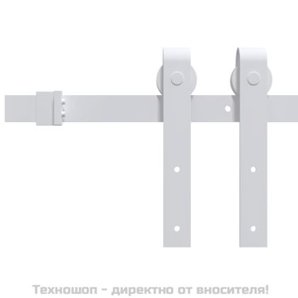 Плъзгаща врата с монтажни части, 85x210 см, борово дърво масив