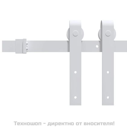 Плъзгаща врата с монтажни части, 85x210 см, борово дърво масив