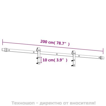 Плъзгаща врата с монтажни части, 85x210 см, борово дърво масив