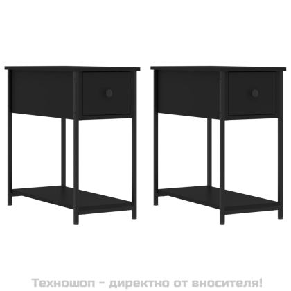 Нощни шкафчета 2 бр черни 30x60x60 см инженерно дърво