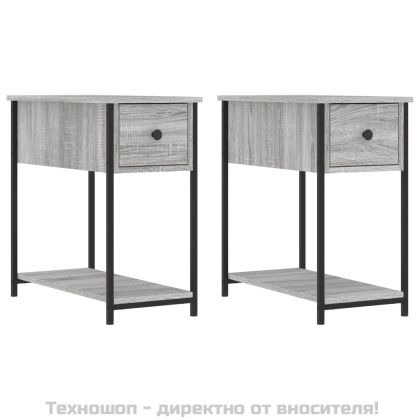 Нощни шкафчета 2 бр сив сонома 30x60x60 см инженерно дърво