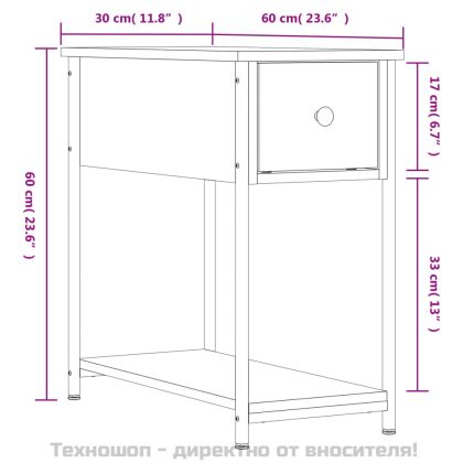 Нощни шкафчета 2 бр сив сонома 30x60x60 см инженерно дърво