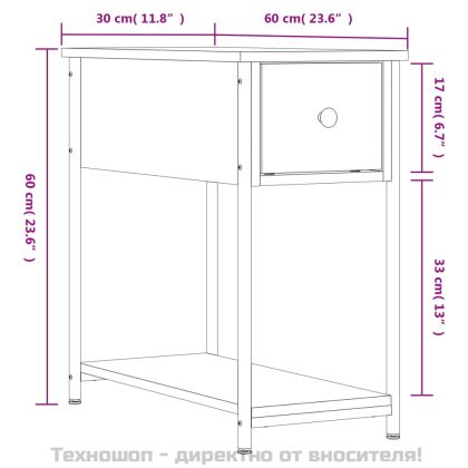 Нощни шкафчета 2 бр кафяв дъб 30x60x60 см инженерно дърво