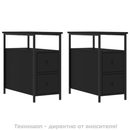 Нощни шкафчета 2 бр черни 30x60x60 см инженерно дърво