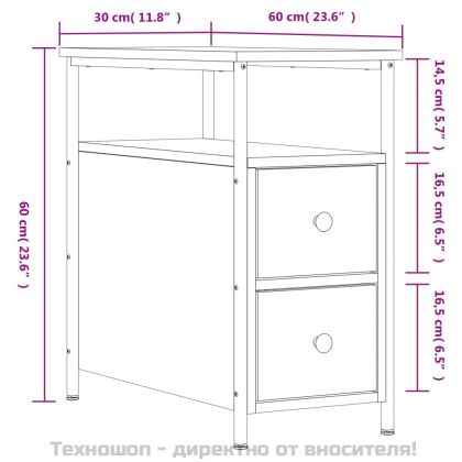 Нощни шкафчета 2 бр черни 30x60x60 см инженерно дърво