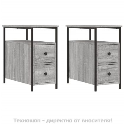 Нощни шкафчета 2 бр сив сонома 30x60x60 см инженерно дърво