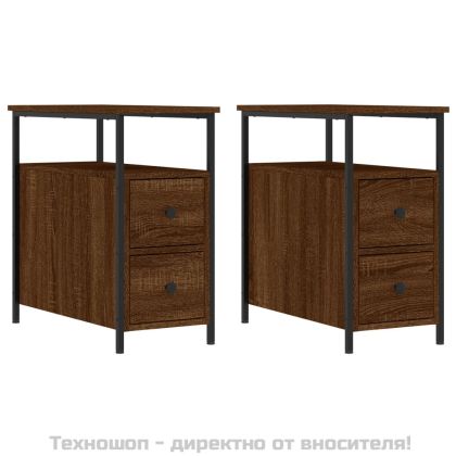 Нощни шкафчета 2 бр кафяв дъб 30x60x60 см инженерно дърво