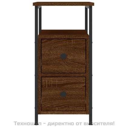 Нощни шкафчета 2 бр кафяв дъб 30x60x60 см инженерно дърво