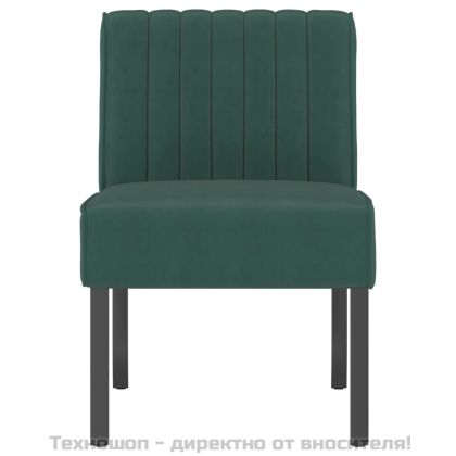 Ниско кресло, тъмнозелено, кадифе