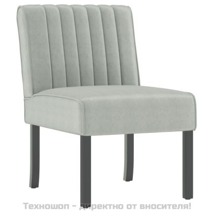 Ниско кресло, светлосиво, кадифе