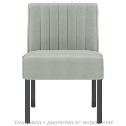 Ниско кресло, светлосиво, кадифе