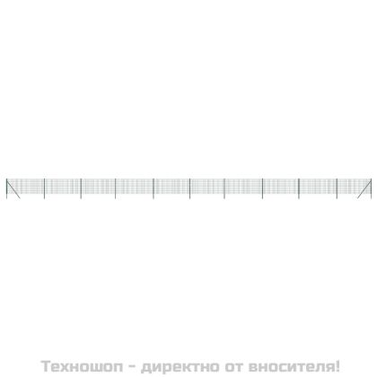 Ограда от телена мрежа зелена 0,8x25 м поцинкована стомана