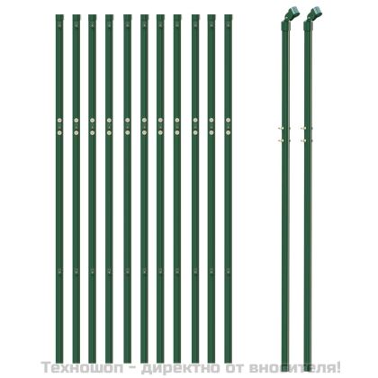 Ограда от телена мрежа зелена 0,8x25 м поцинкована стомана