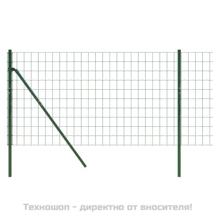 Ограда от телена мрежа зелена 0,8x25 м поцинкована стомана