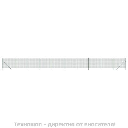 Ограда от телена мрежа зелена 2,2x25 м поцинкована стомана